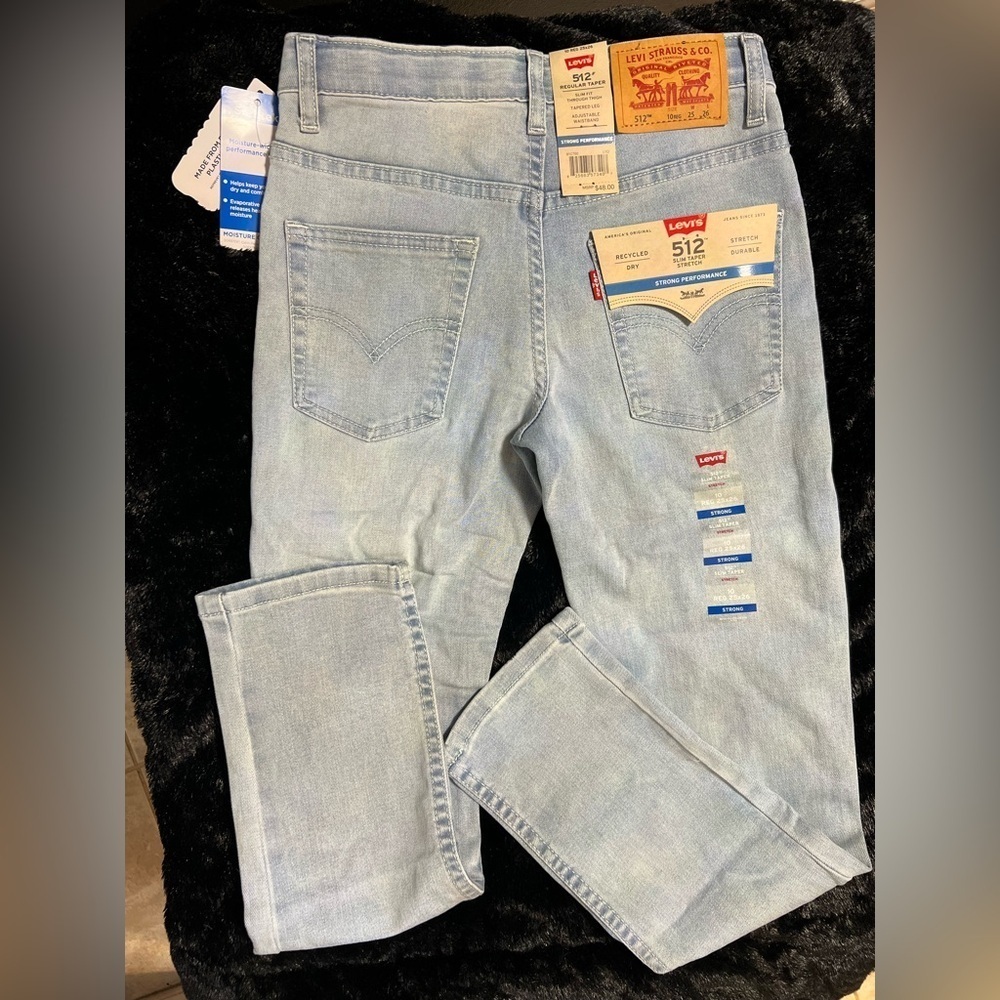 Boy’s Levi's® 512™ Slim Tapered Medium washed Jeans-SZ 10 🩵25/26- NWT - Picture 10 of 13